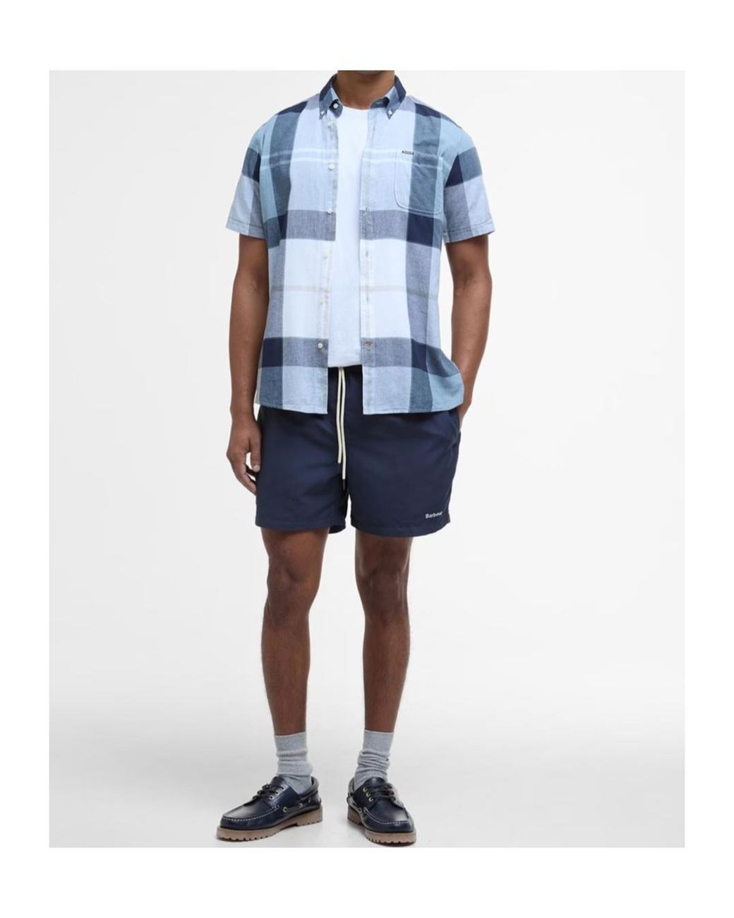 Barbour Blue Douglas Short Sleeve Shirt for men