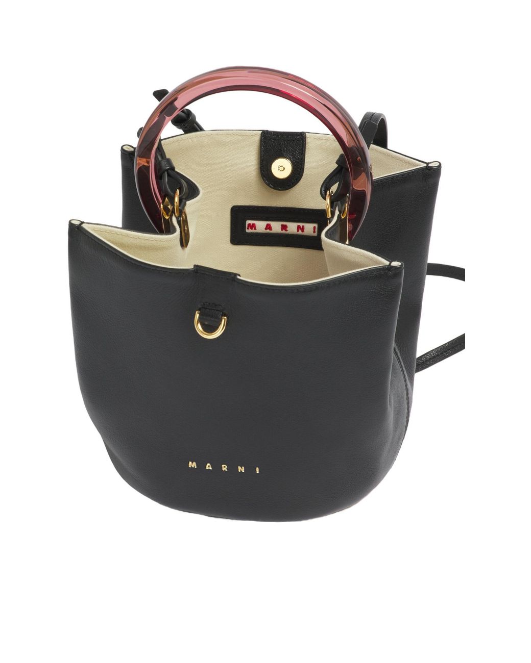 Marni Black Pannier Bucket Bag