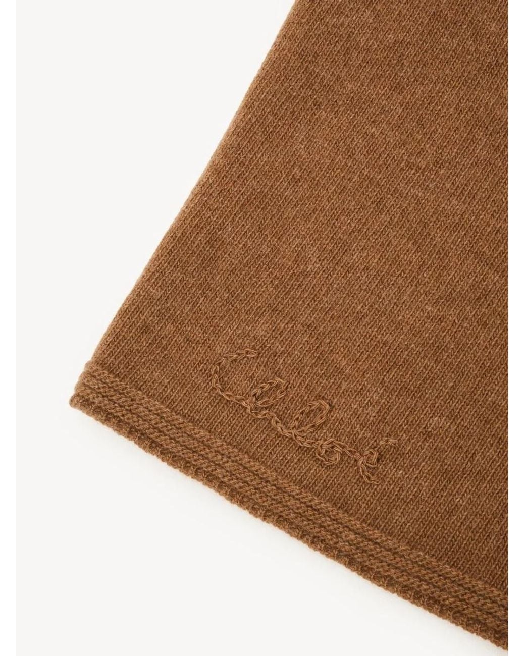 Chloé Brown Chloé Iconic Logo Detailed Knit Balaclava