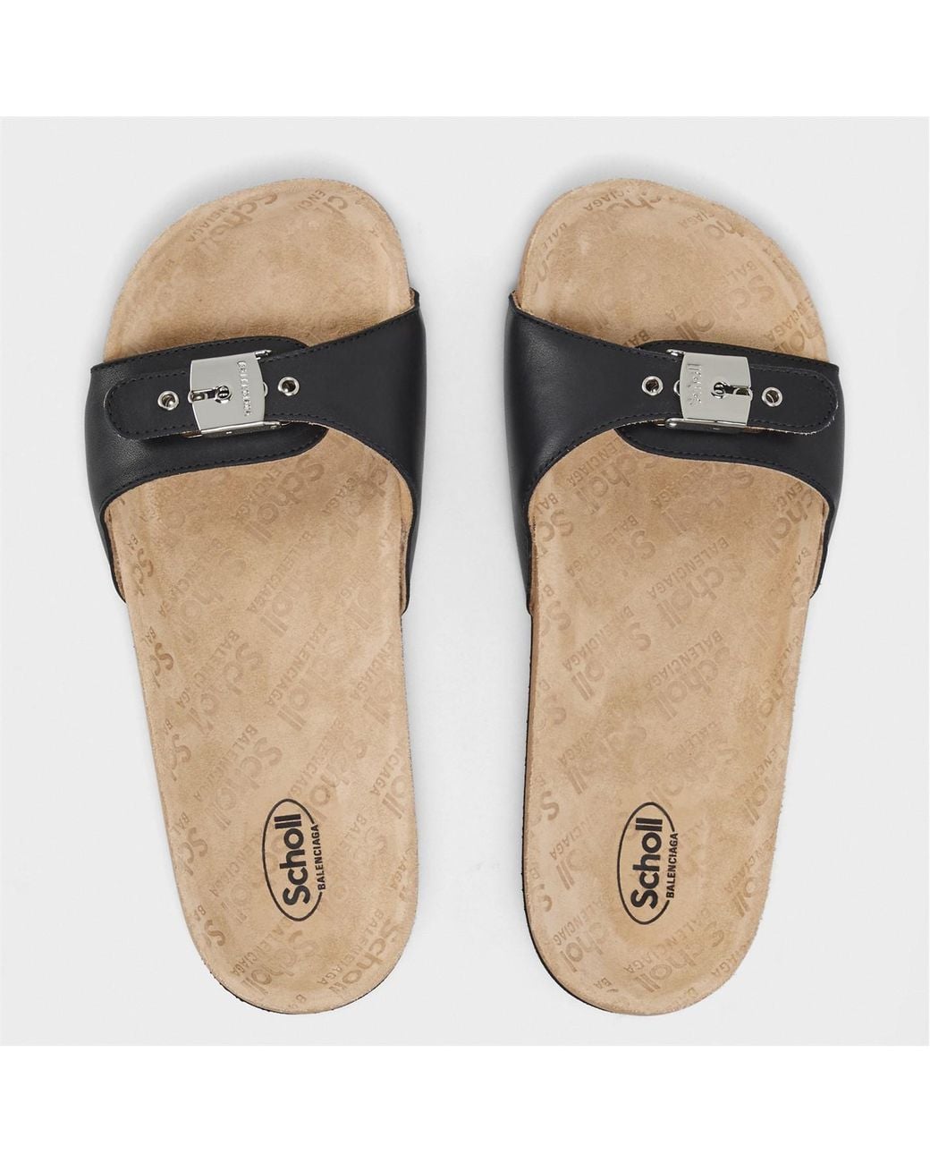 Balenciaga Brown Logo Detail Slippers