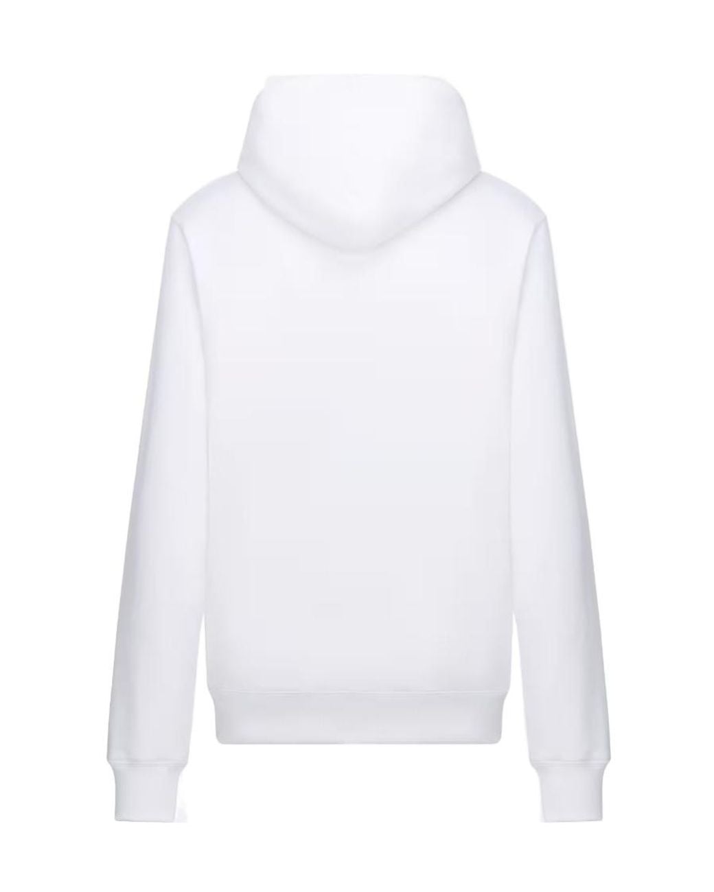 Dior White Homme Logo Printed Long-Sleeved Hoodie for men