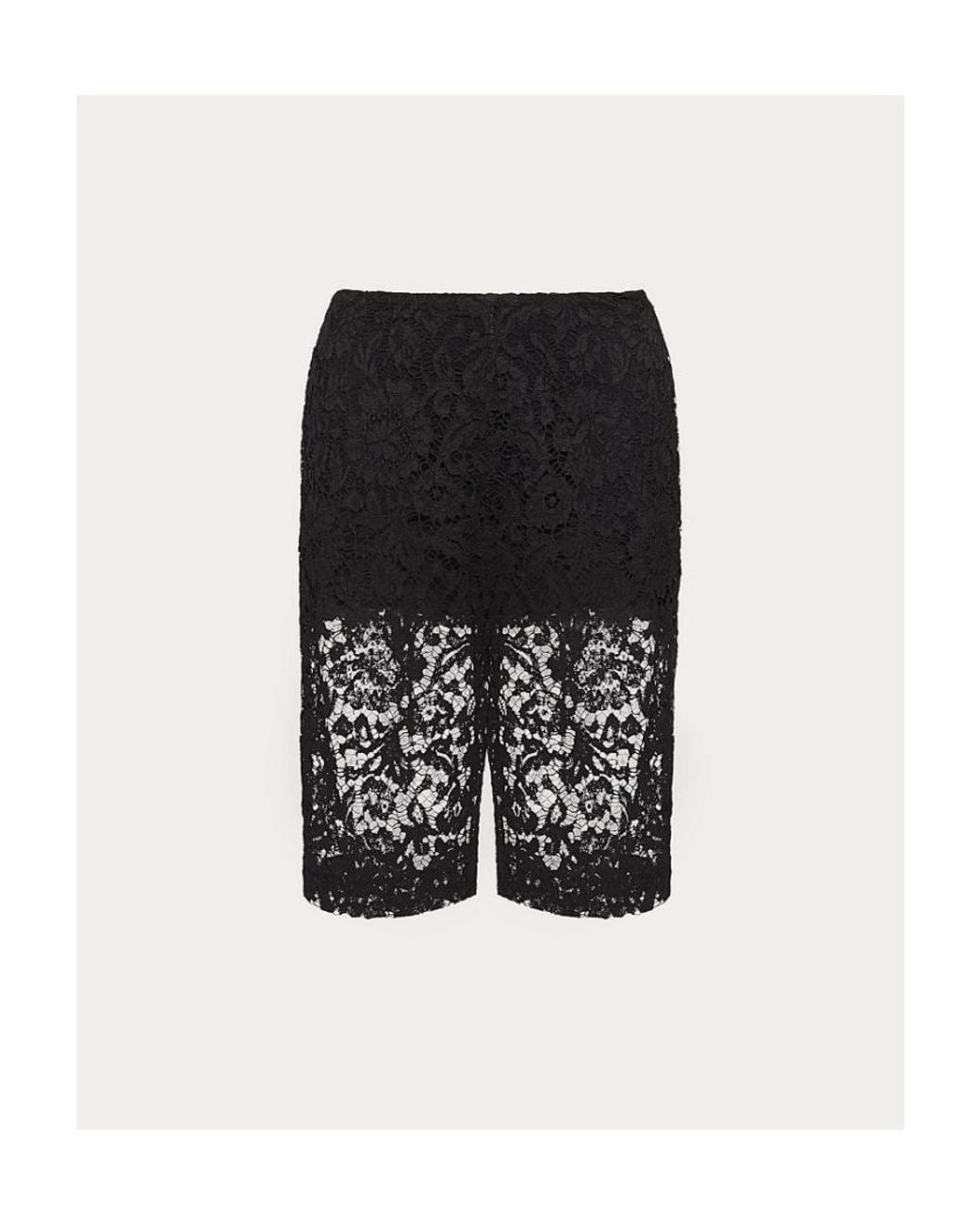 Valentino Black High-Waisted Lace Shorts