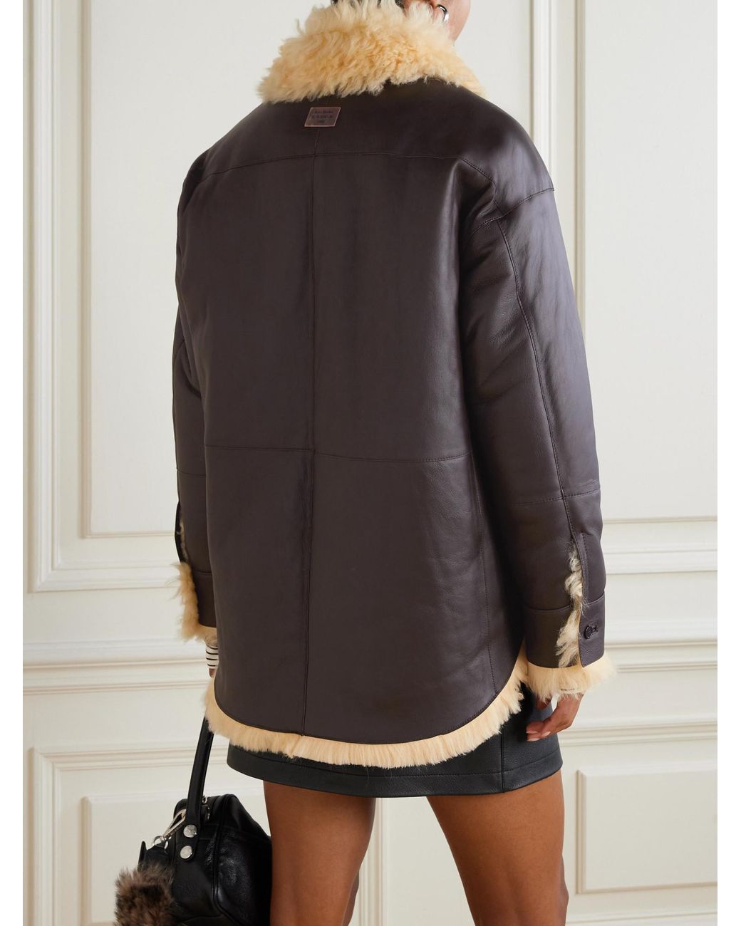Acne Black Shearling Shirt Jacket