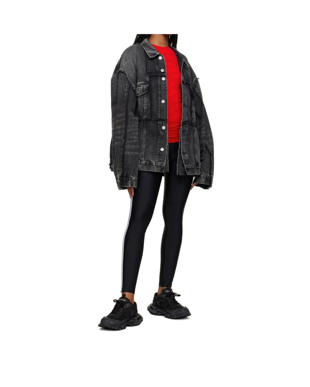 Balenciaga Gray X Adidas Logo Printed Leggings