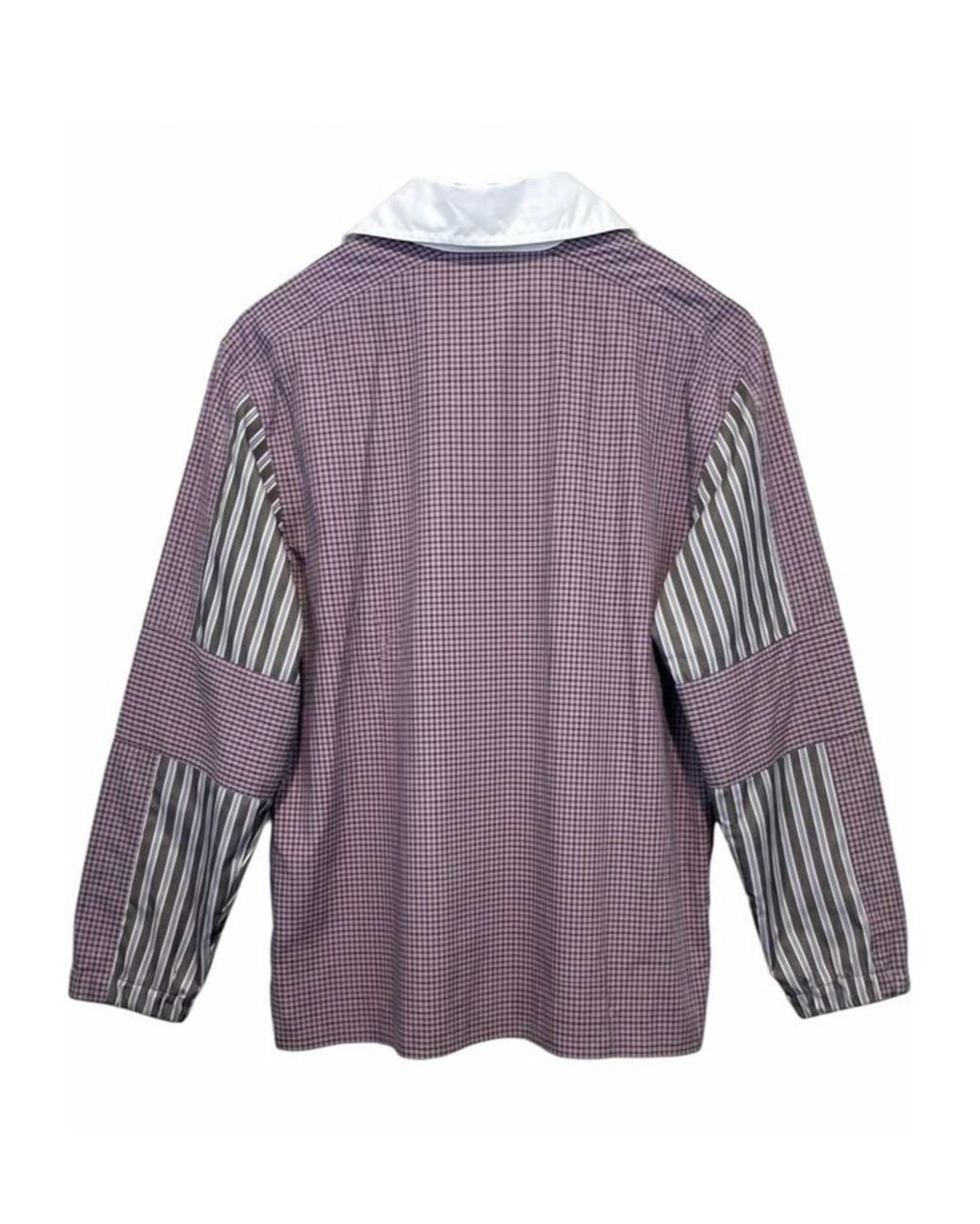 Dries Van Noten Purple Long-Sleeved Half-Button Shirt for men