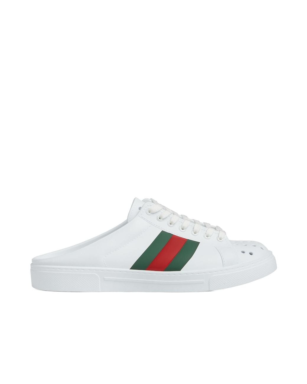 Gucci White Ace Lace-Up Muller Shoes