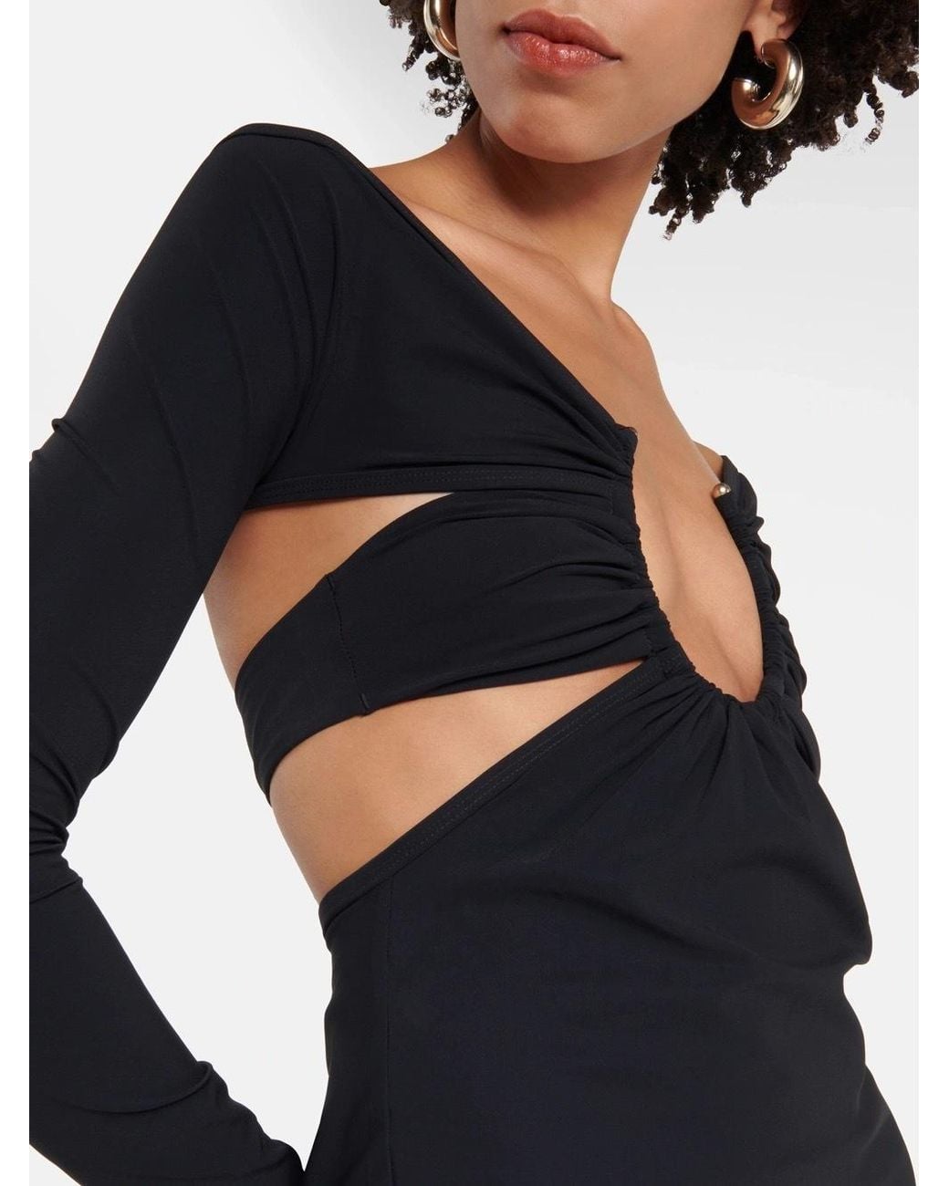 Christopher Esber Black Cut-Out Ruched Maxi Dress