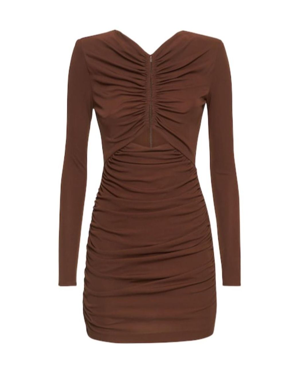 Roland Mouret Brown Pleated Mini Dress
