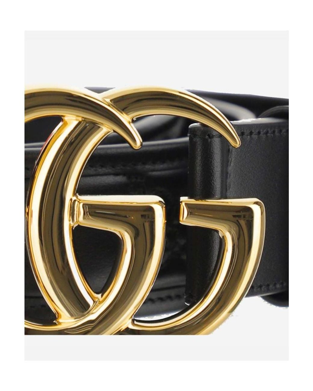 Gucci White Logo Plaque Buckled Belt