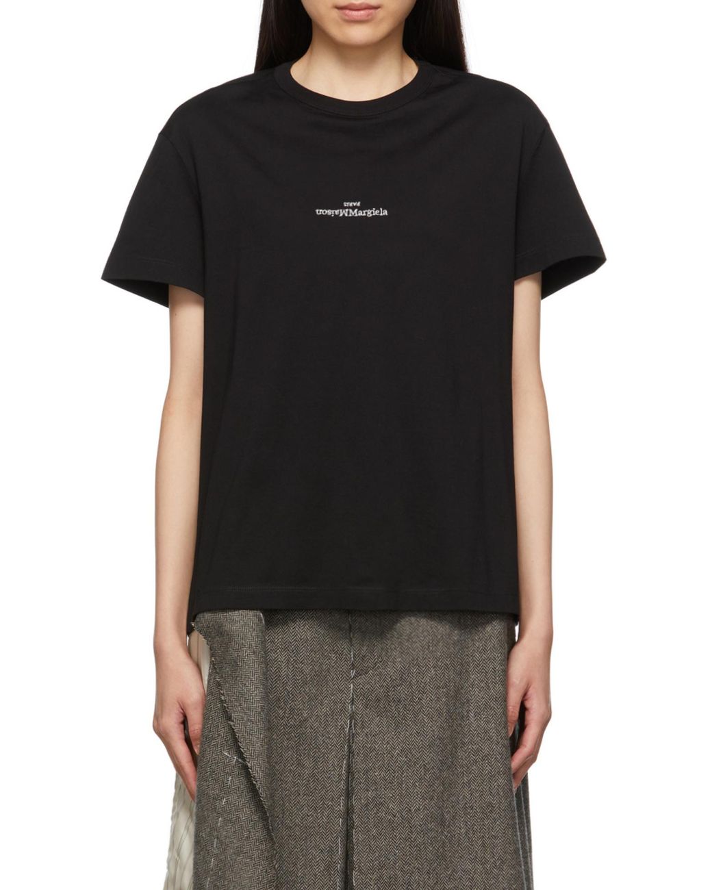 Maison Margiela Green Logo Embroidered Crewneck T-Shirt for men
