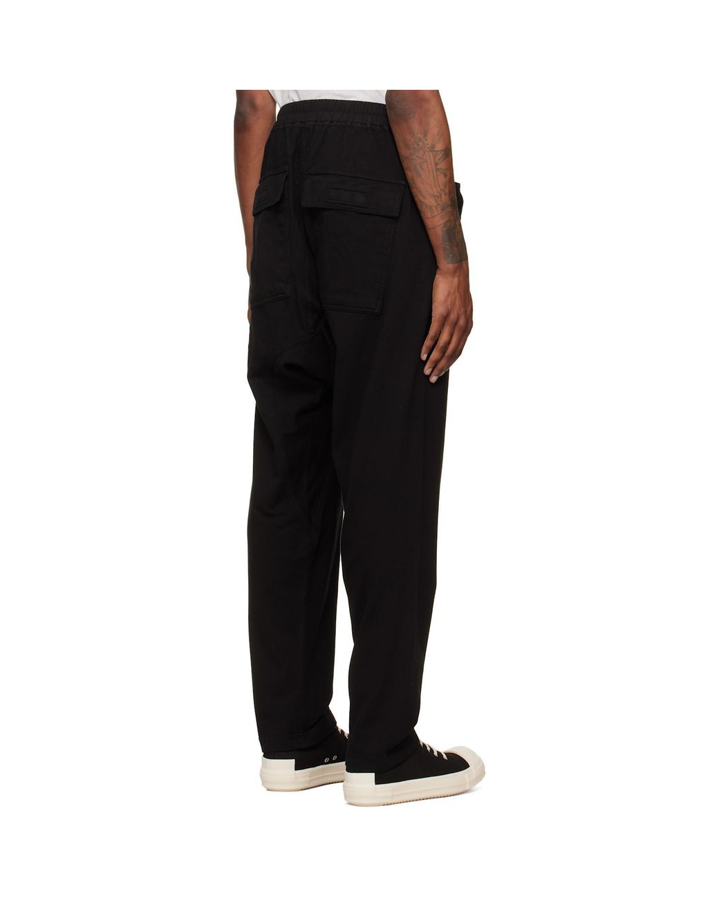 Rick Owens Black Drawstring Trousers for men