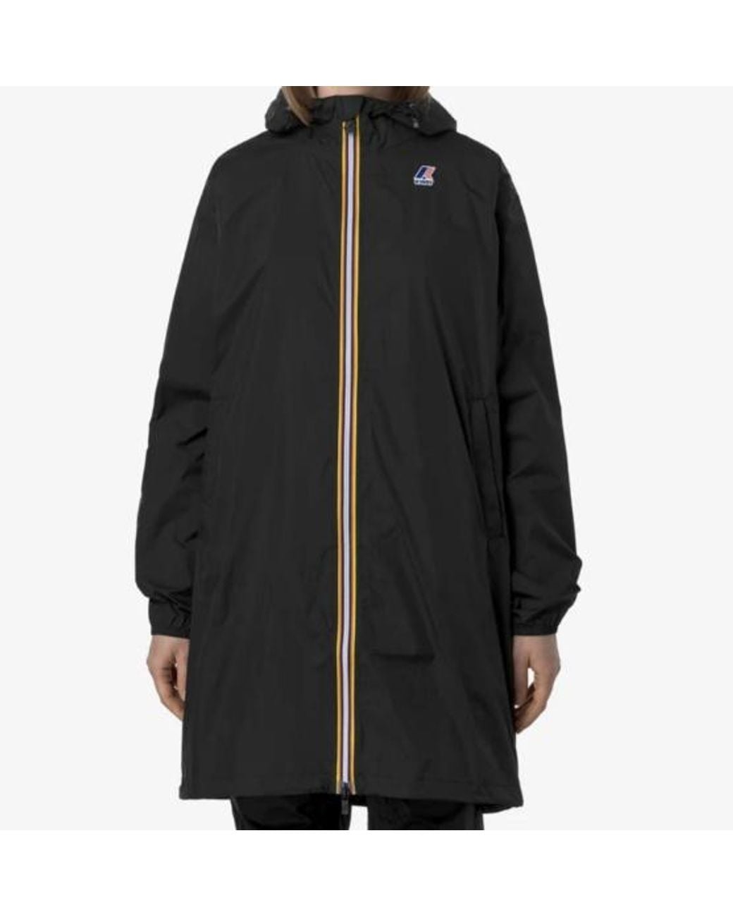 K-Way Black Long Waterproof Jacket