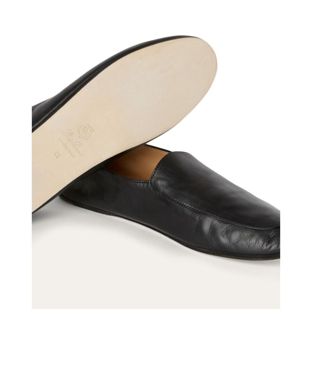 Loro Piana Black Anton Lambskin Loafers for men