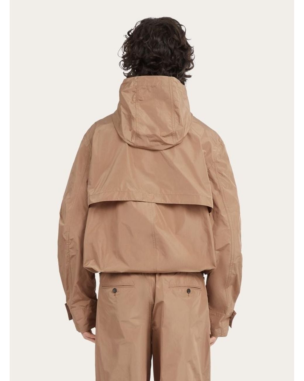 Ferragamo Brown Ferragamo Drawstring Zip-Up Jacket for men