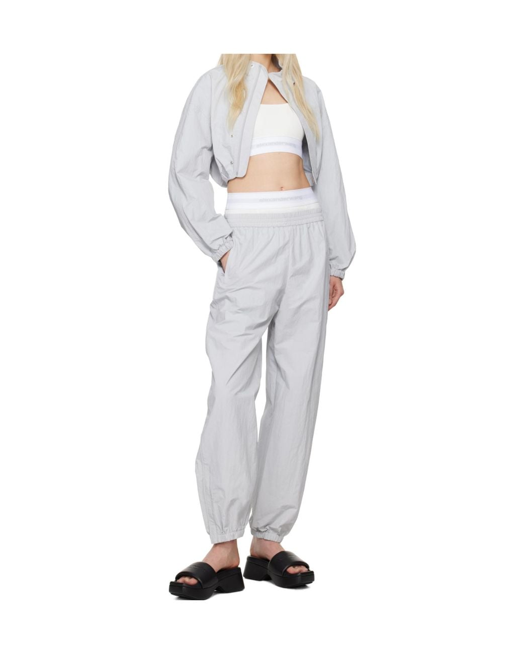 Alexander Wang White Mid-Rise Track Pants