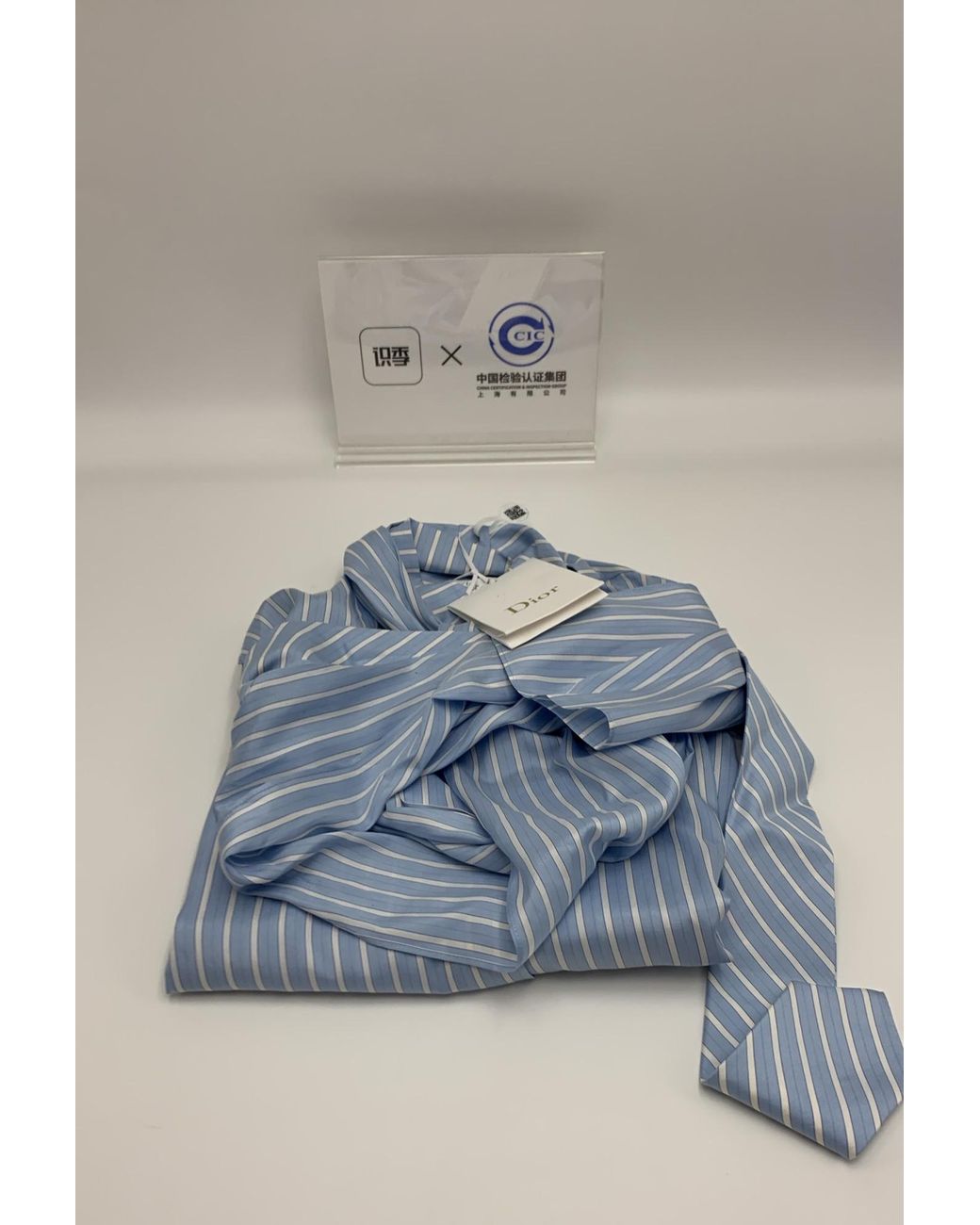Dior Blue Blouse With Tie-Effect Neckline