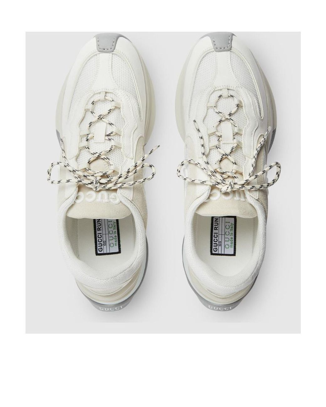 Gucci White Run Interlocking G Low-Top Sneakers for men