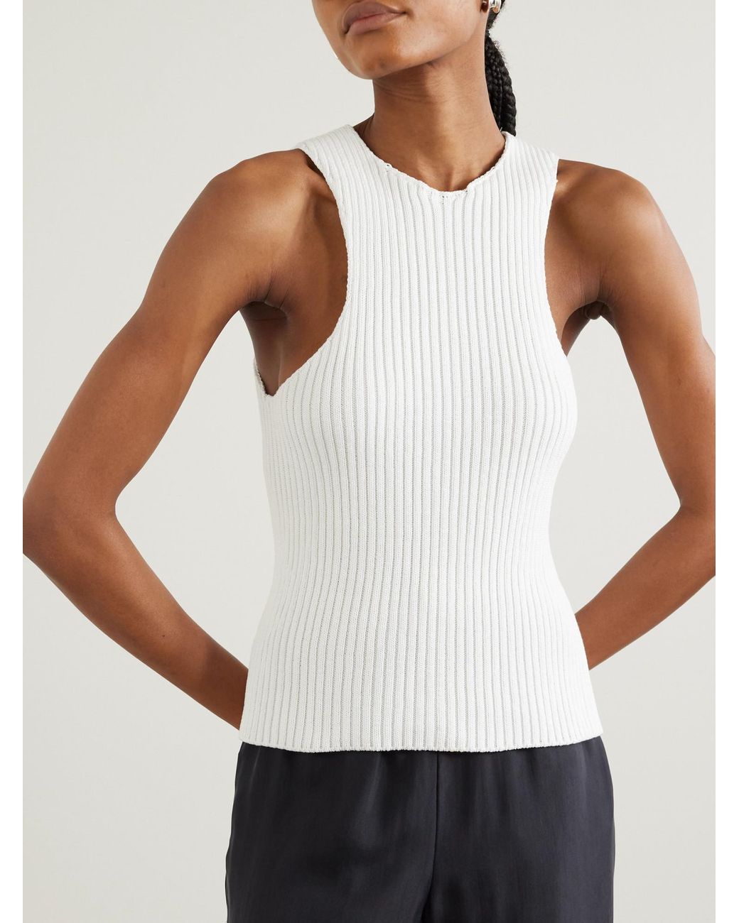 Ann Demeulemeester White Rib Vest