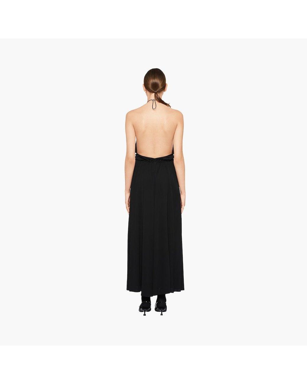 Miu Miu Black Organzine Halter Midi-Dress