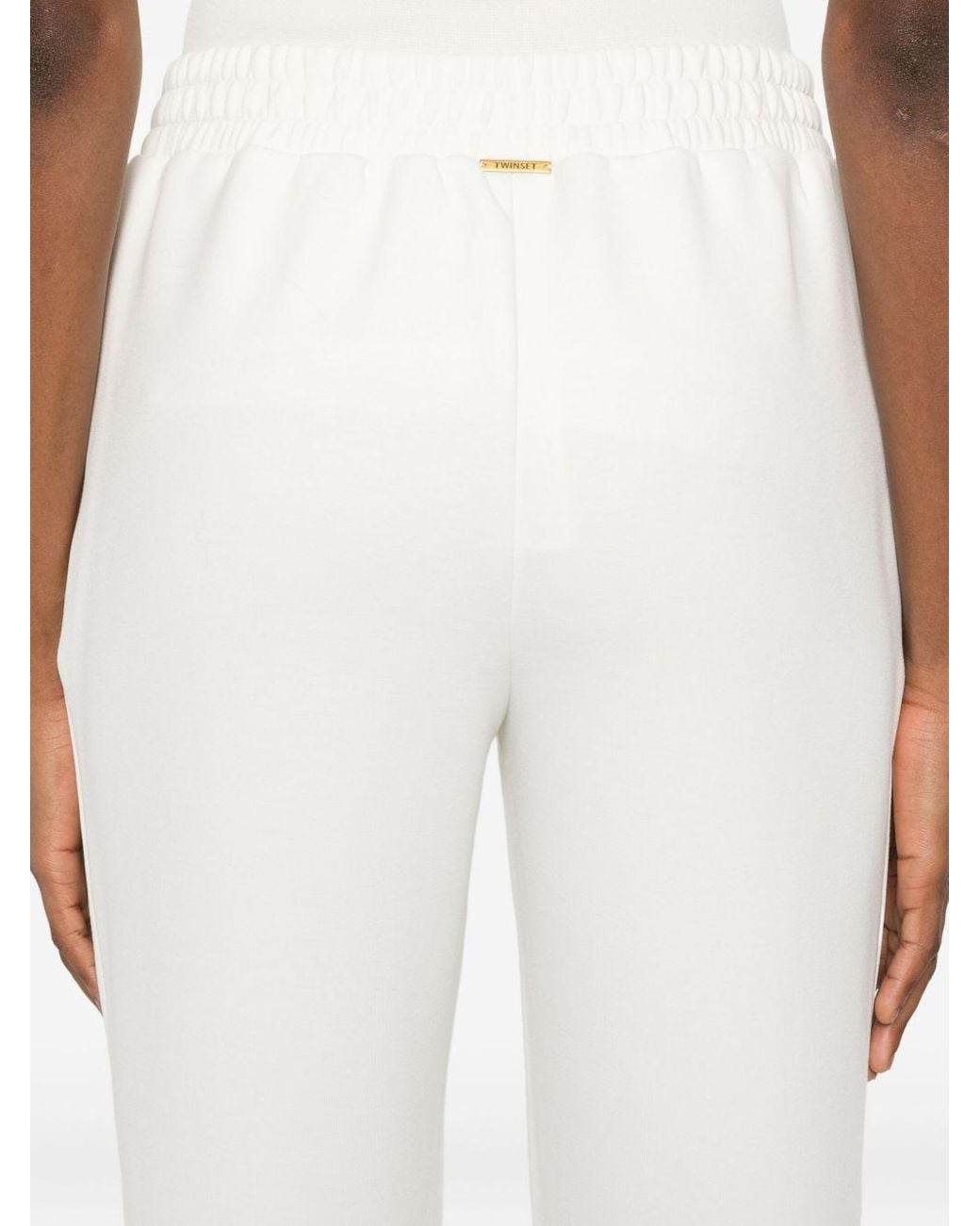 Twinset White Elasticated-Waistband Trousers