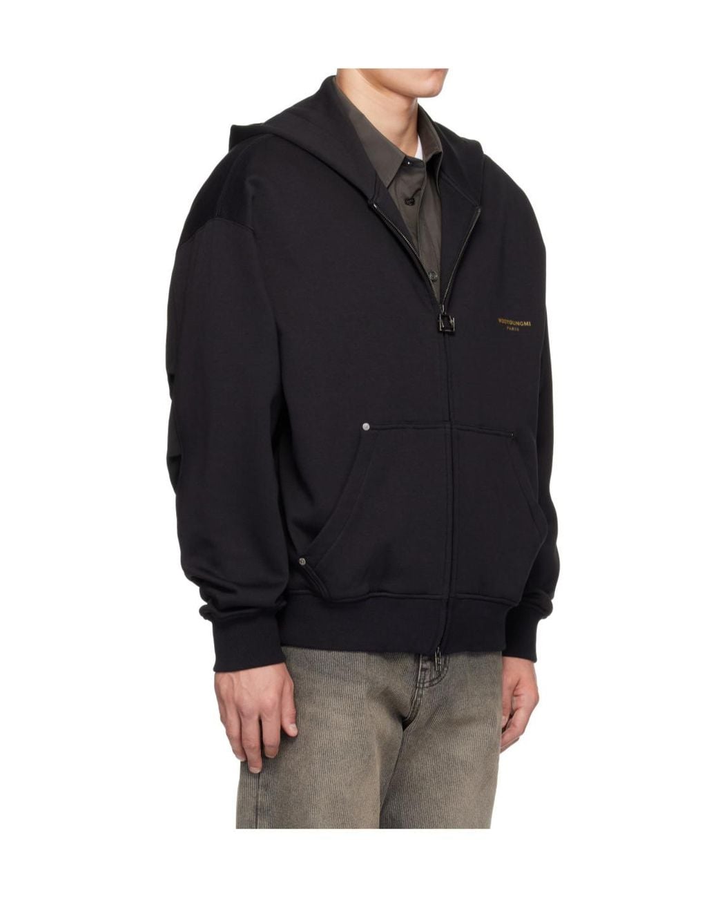 Wooyoungmi Black Scenery Forest-Print Zip-Up Hoodie for men