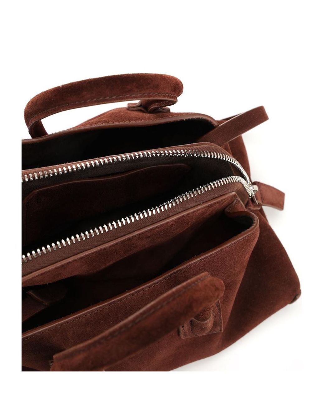 The Attico Brown The La Passeggiata Mini Top Handle Bag