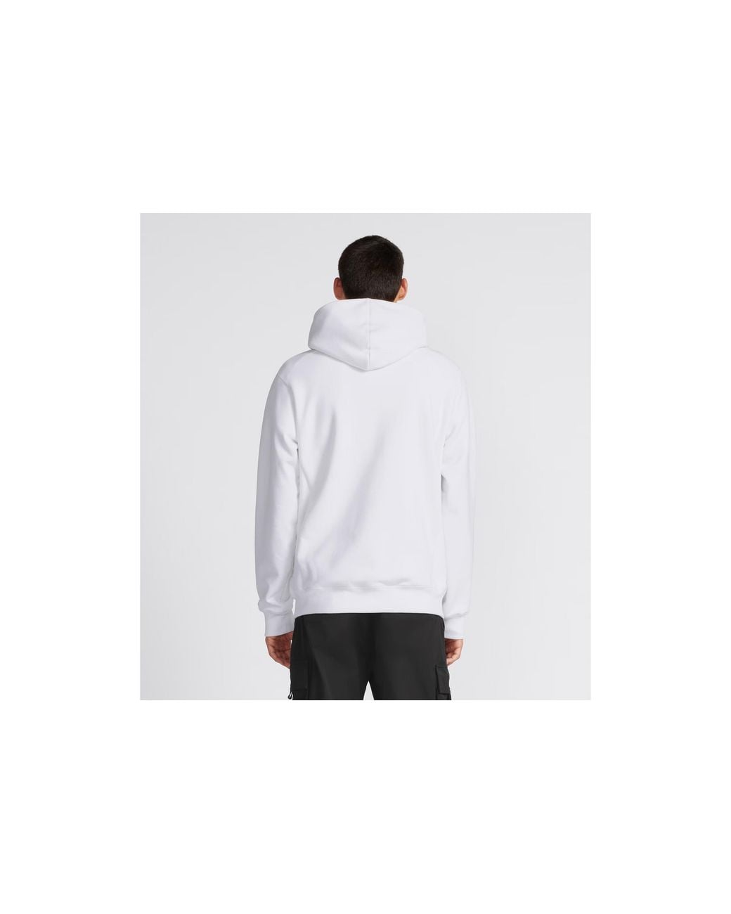 Dior White Homme Logo Printed Long-Sleeved Hoodie for men