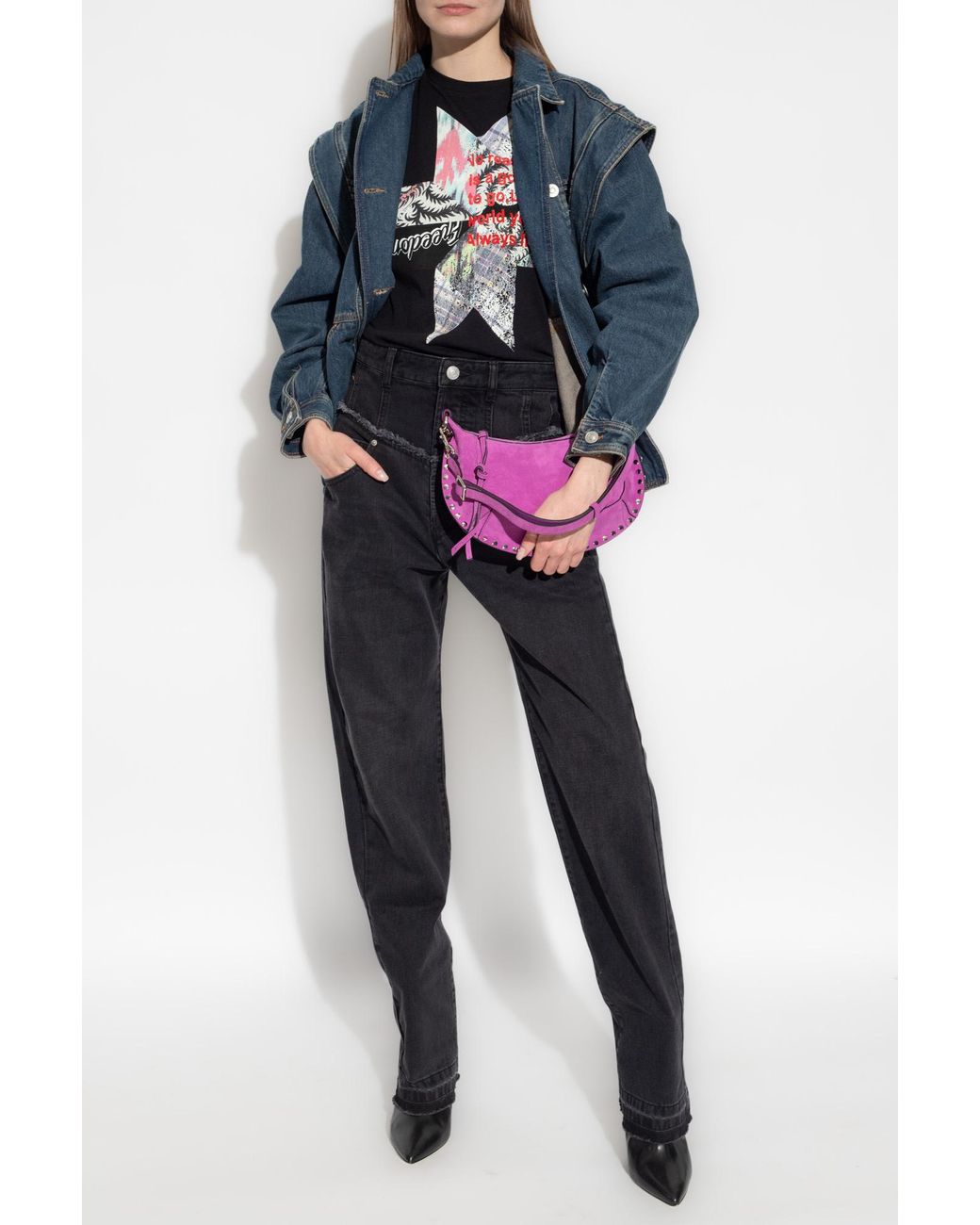 Isabel Marant Blue Harmon Detachable-Sleeves Denim Jacket