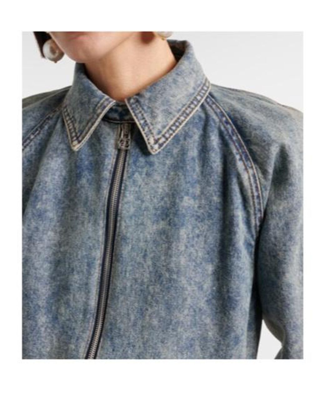 Magda Butrym Blue Denim Blouson Jacket