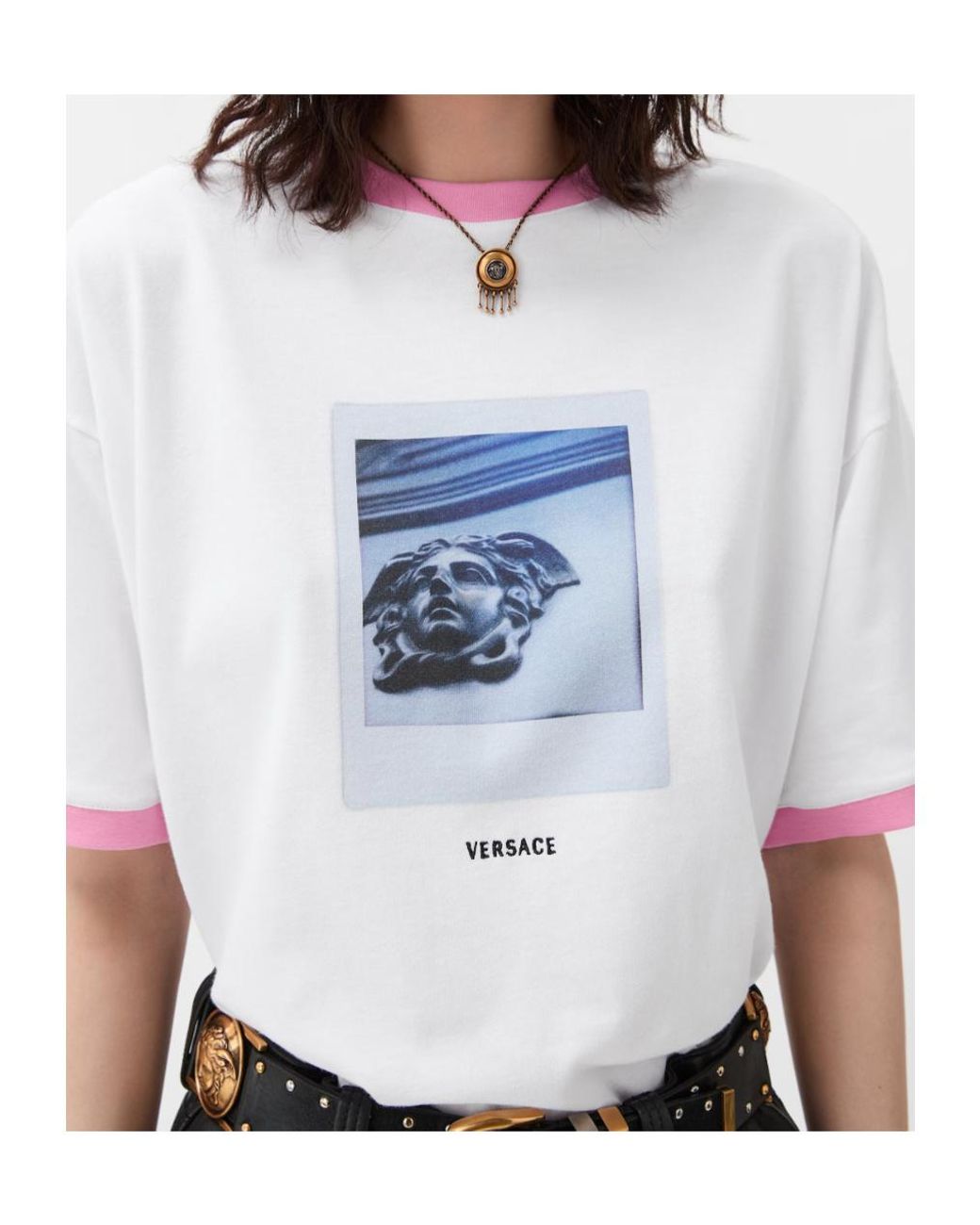 Versace White Medusa Polaroid Print T-Shirt