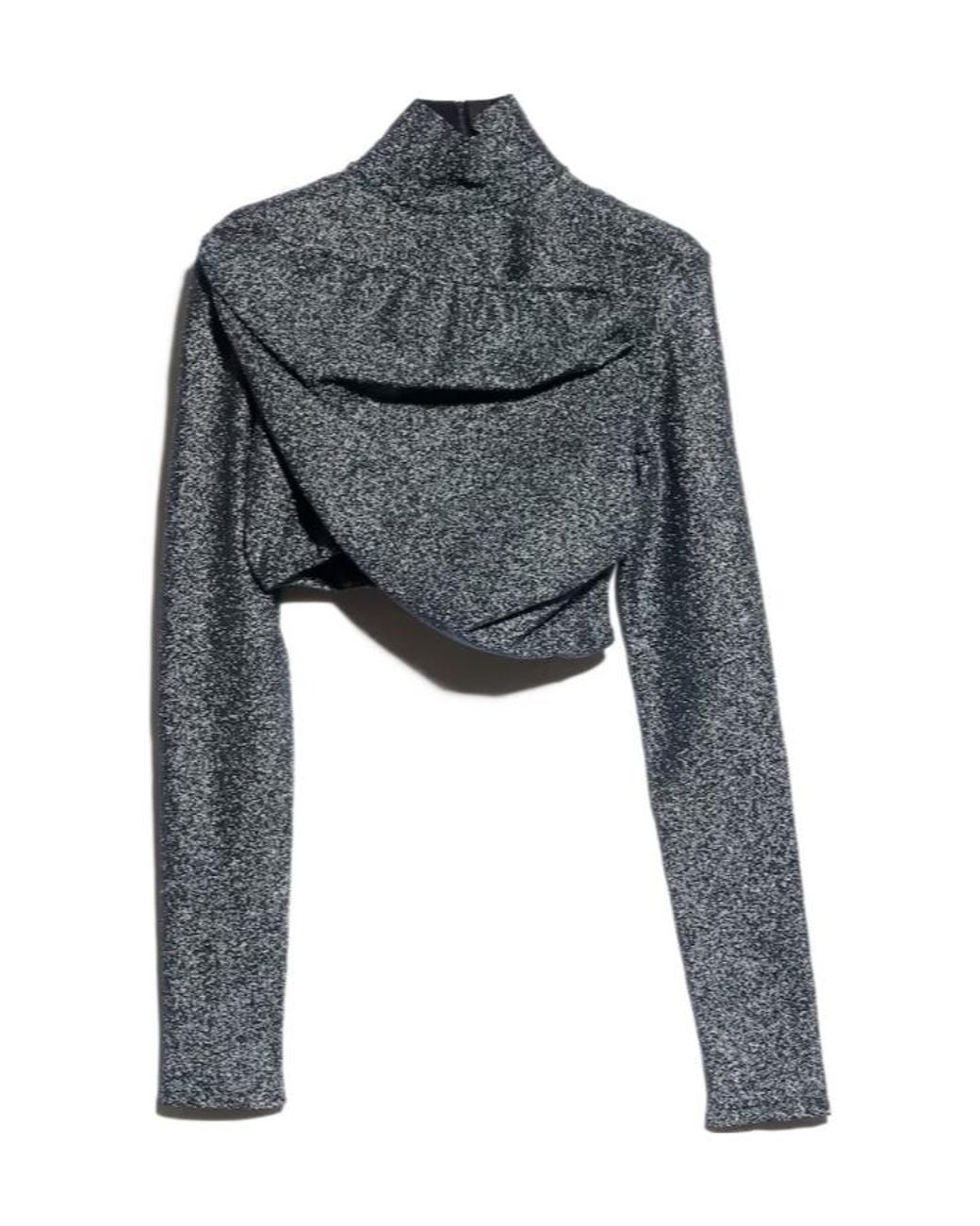 Gucci Gray Stretch Cropped Top