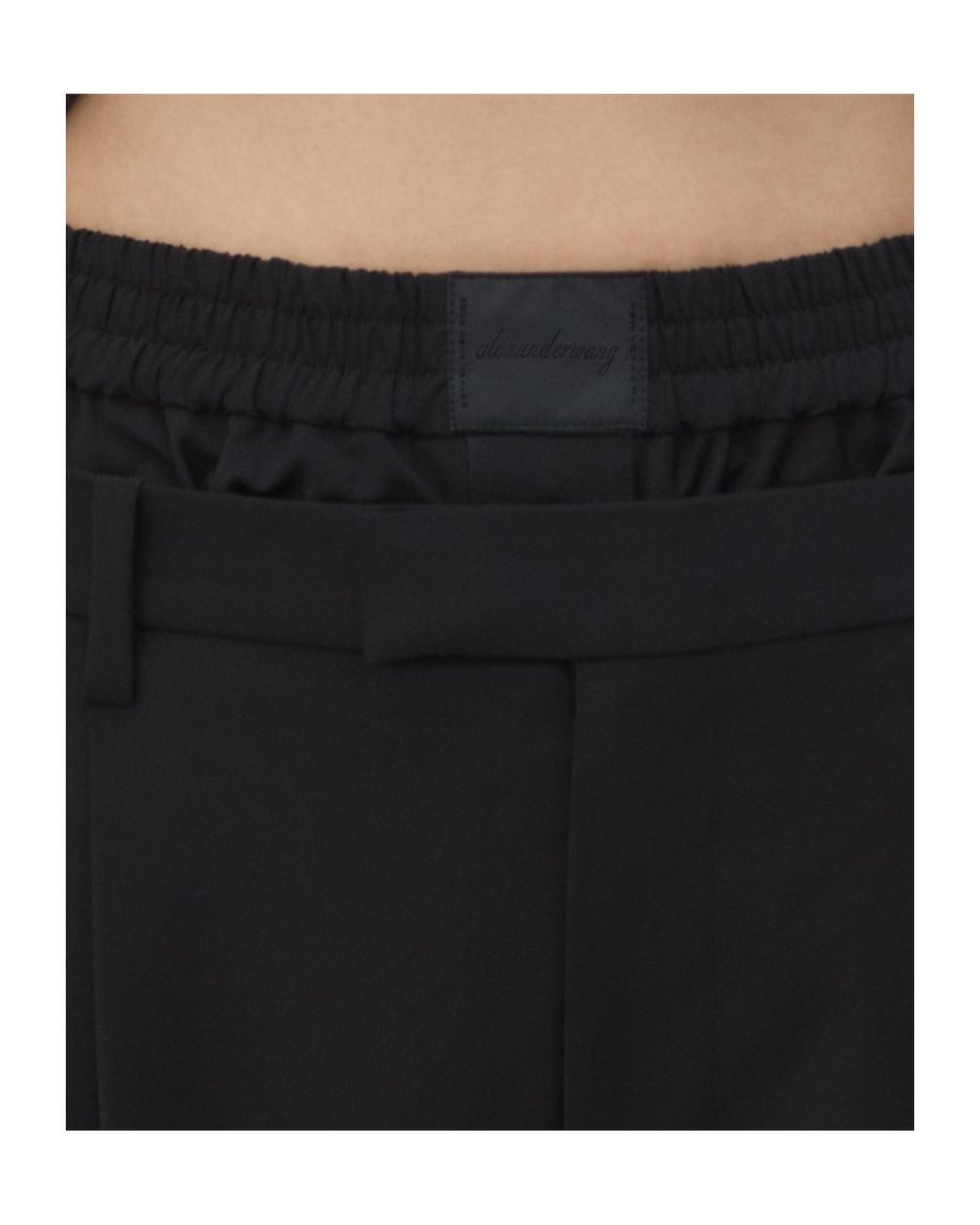 Alexander Wang Black Layered Straight-Leg Pants