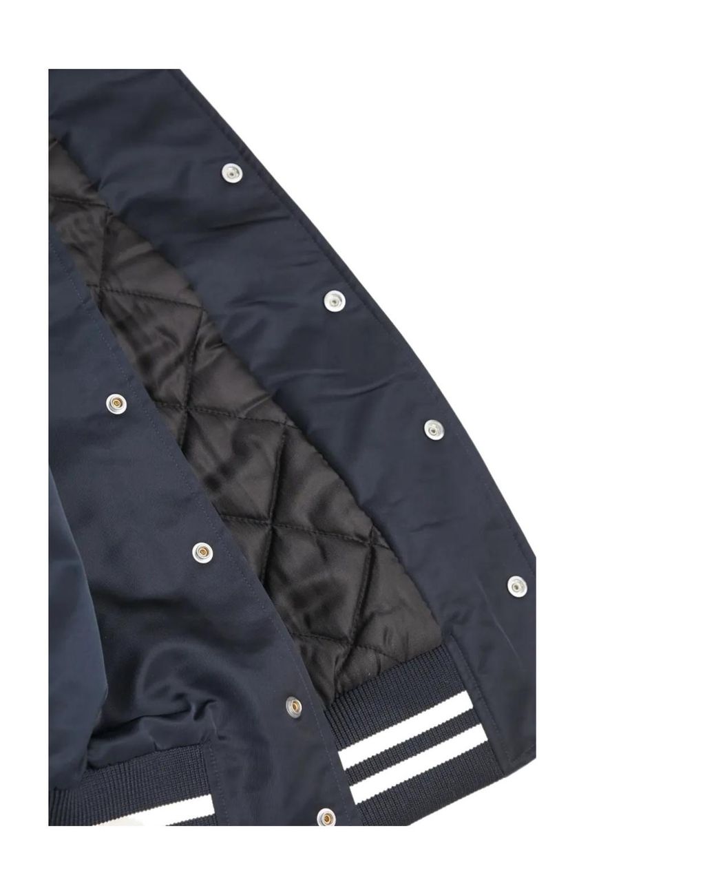 Sporty & Rich Blue Embroidered-Logo Bomber Jacket