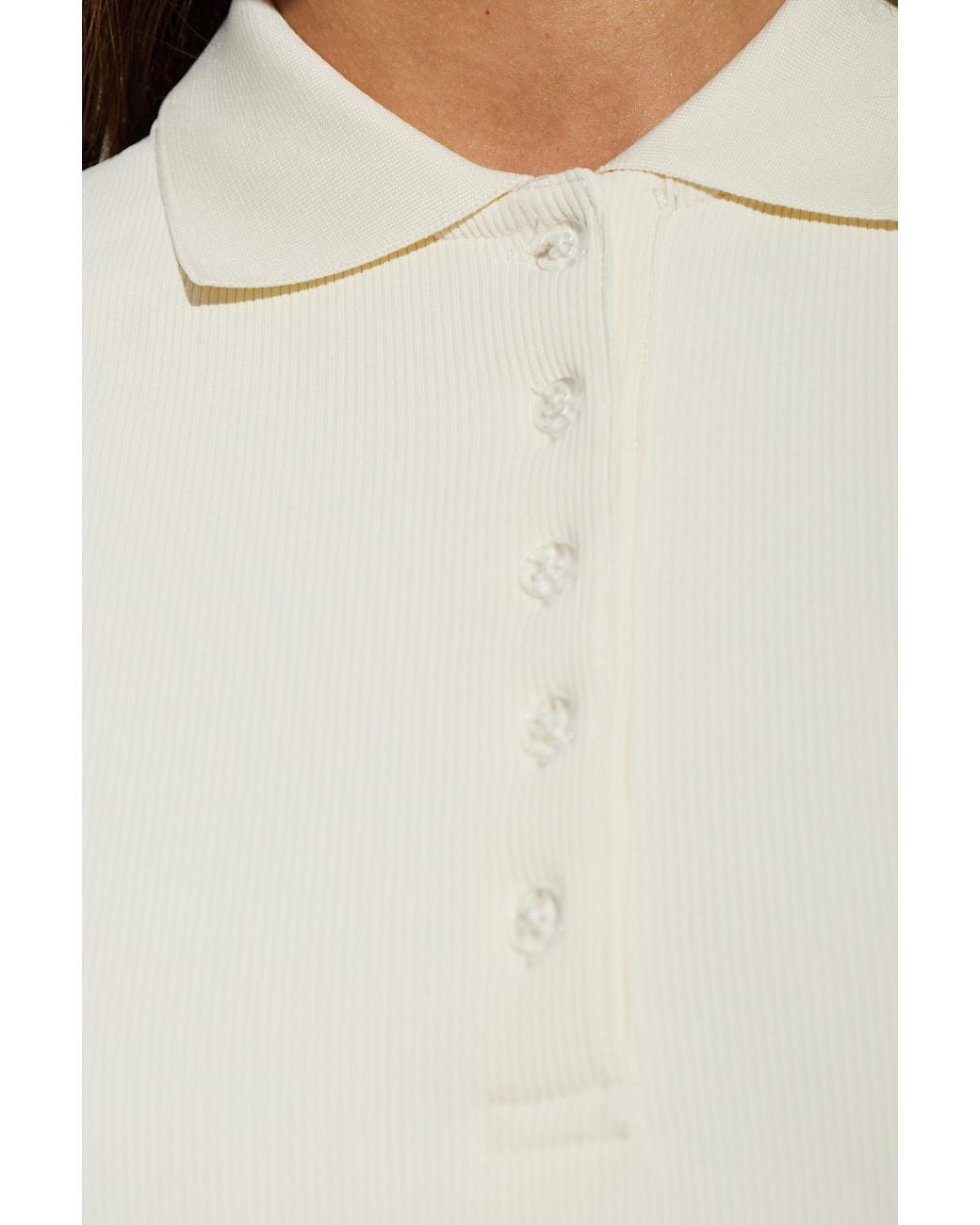 The Upside White Cruz Long Sleeve Polo Top