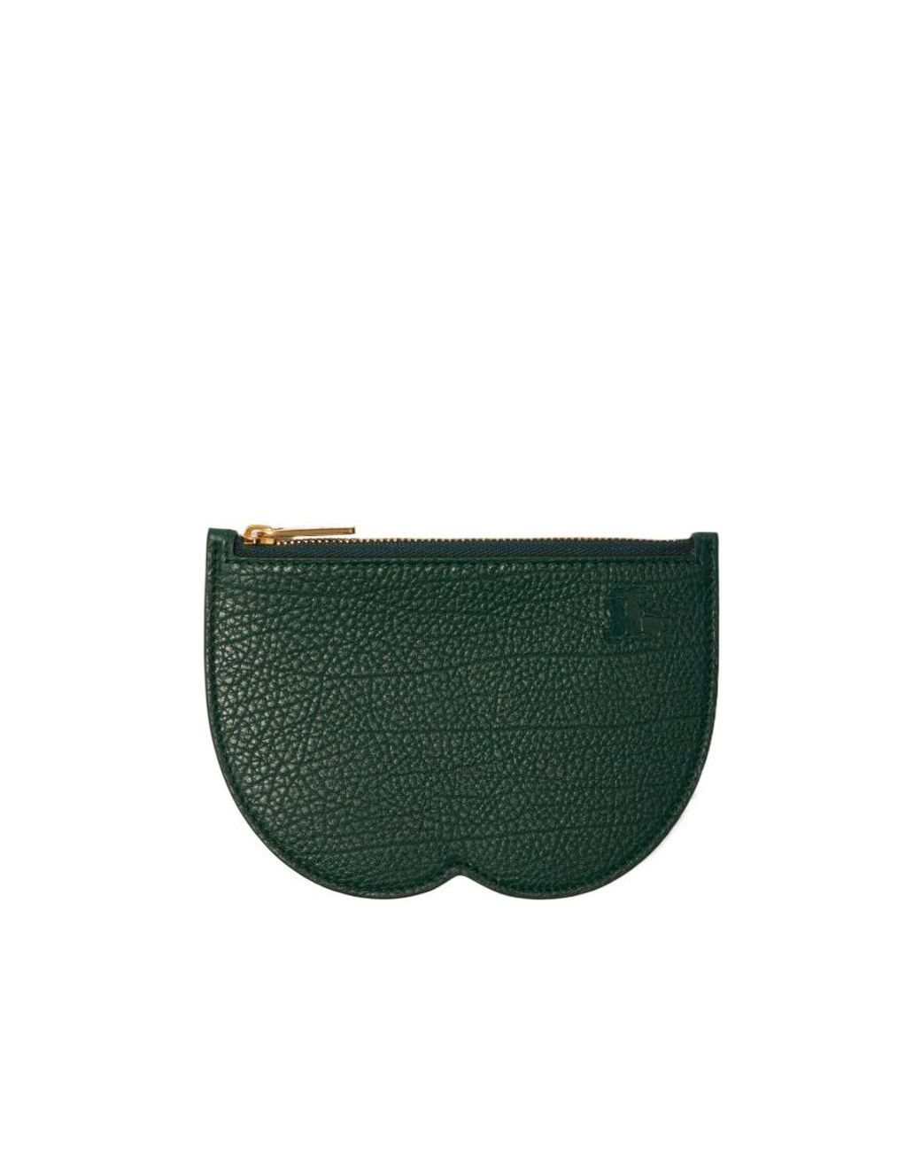 Burberry Green Small Chess Leather Pouch