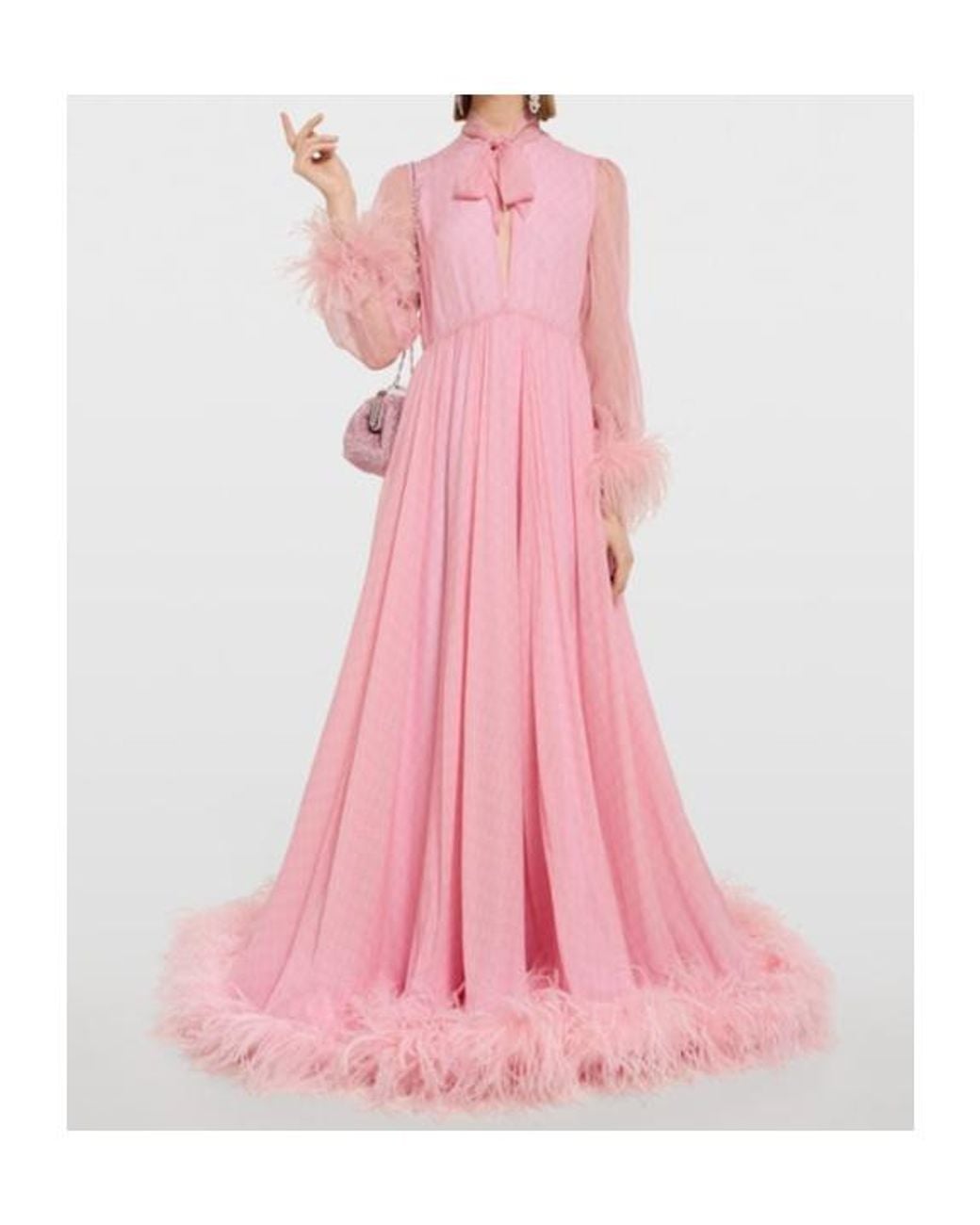 Gucci Pink Printed Silk Chiffon Dress