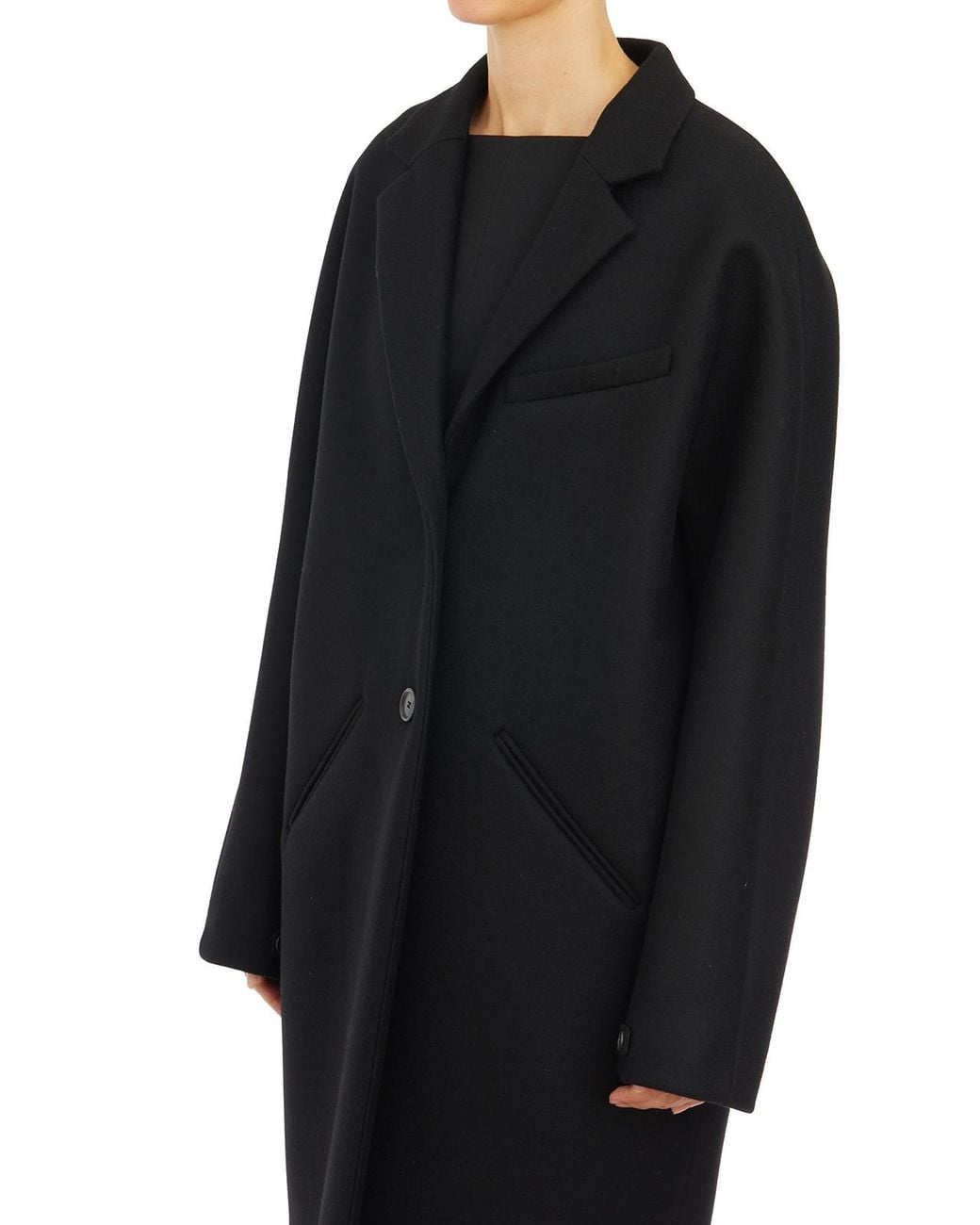 Courreges Black Single-Breasted Coat