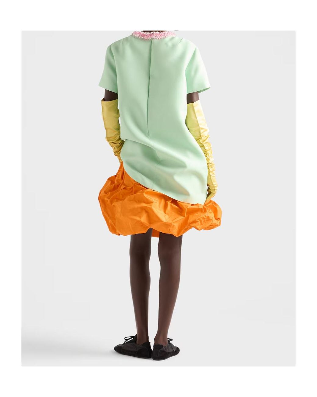Prada Orange Technical Taffeta Skirt