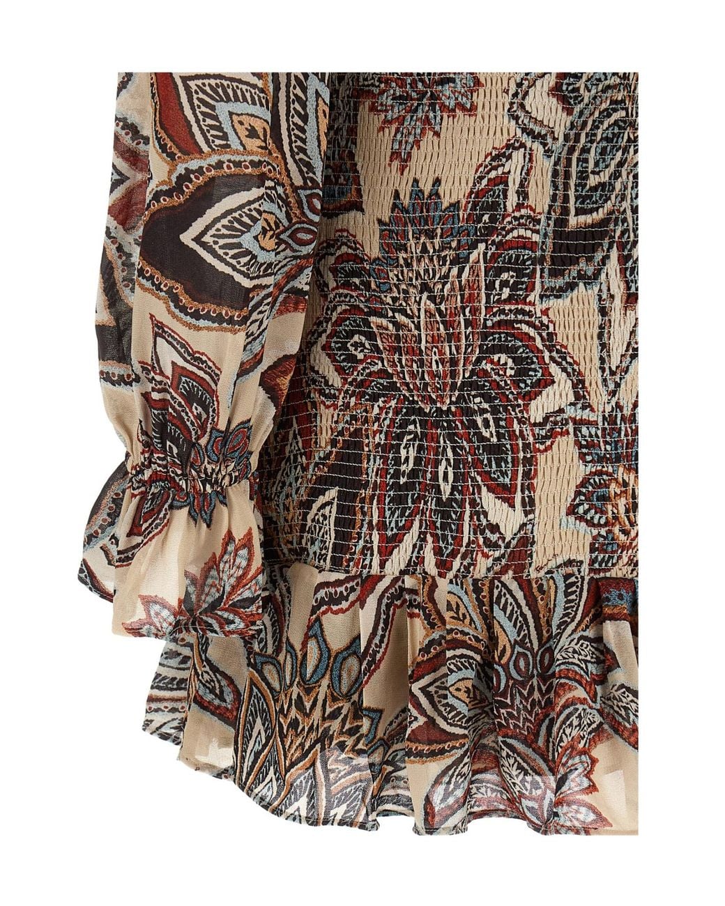 Farm Rio Brown Ruffled Floral Mini Dress