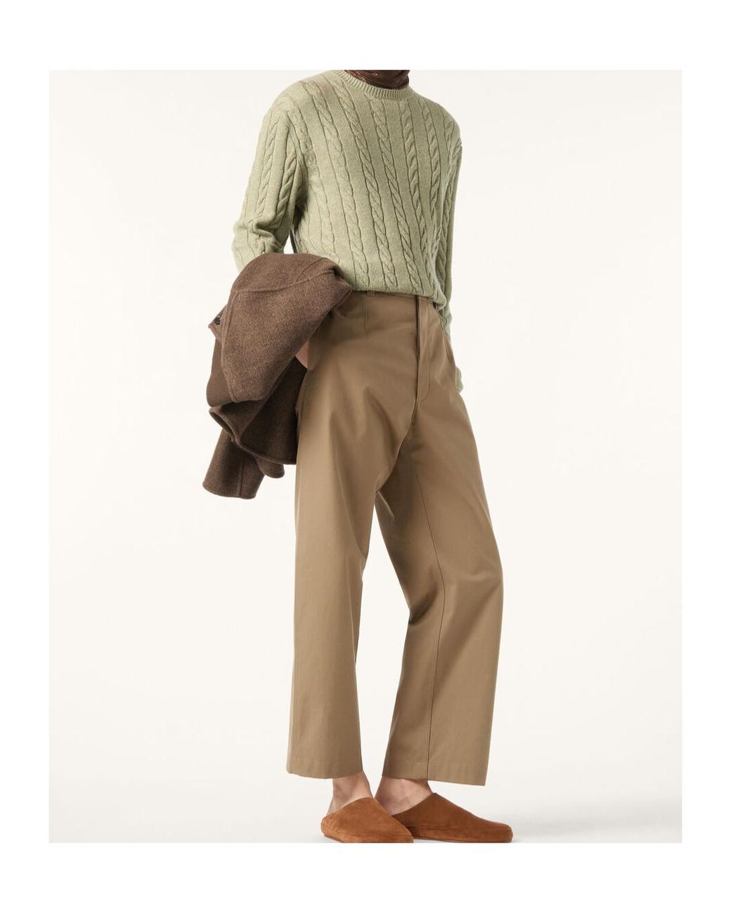 Loro Piana Green Cedar Crewneck Knitted Jumper for men