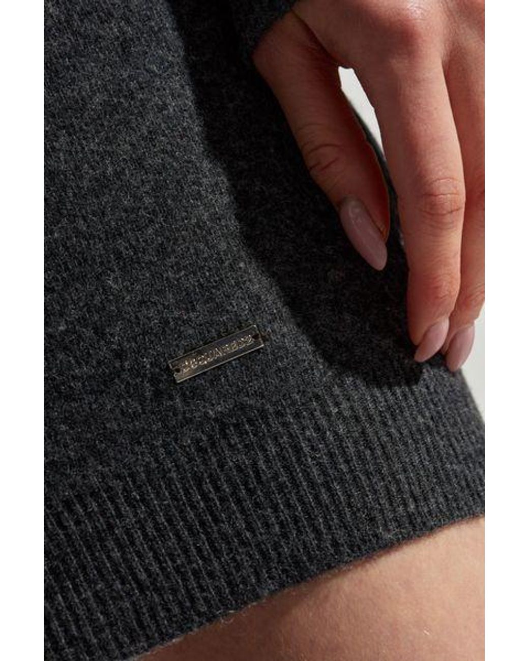 DSquared² Black Long-Sleeved Knitted Dress