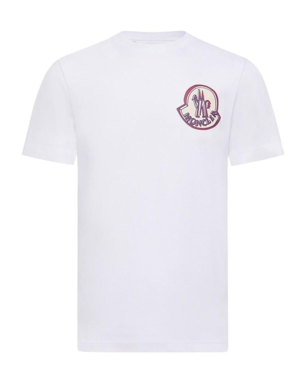 Moncler White Logo Printed Crewneck T-Shirt for men