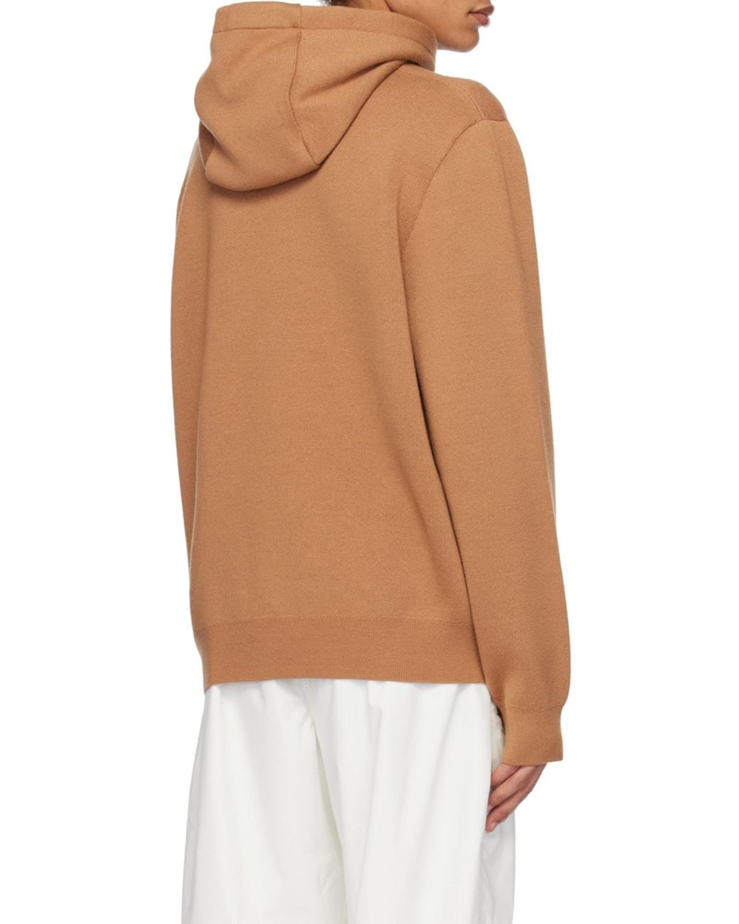 Burberry Brown Logo-Intarsia Knit Hoodie for men
