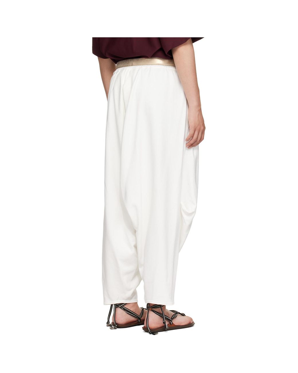 Hed Mayner White Embroidered Sweatpants for men