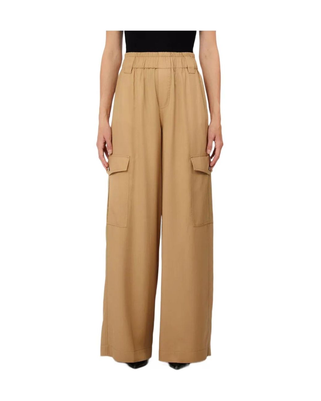 Liu Jo Natural Elasticated Waistband Wide-Leg Pants