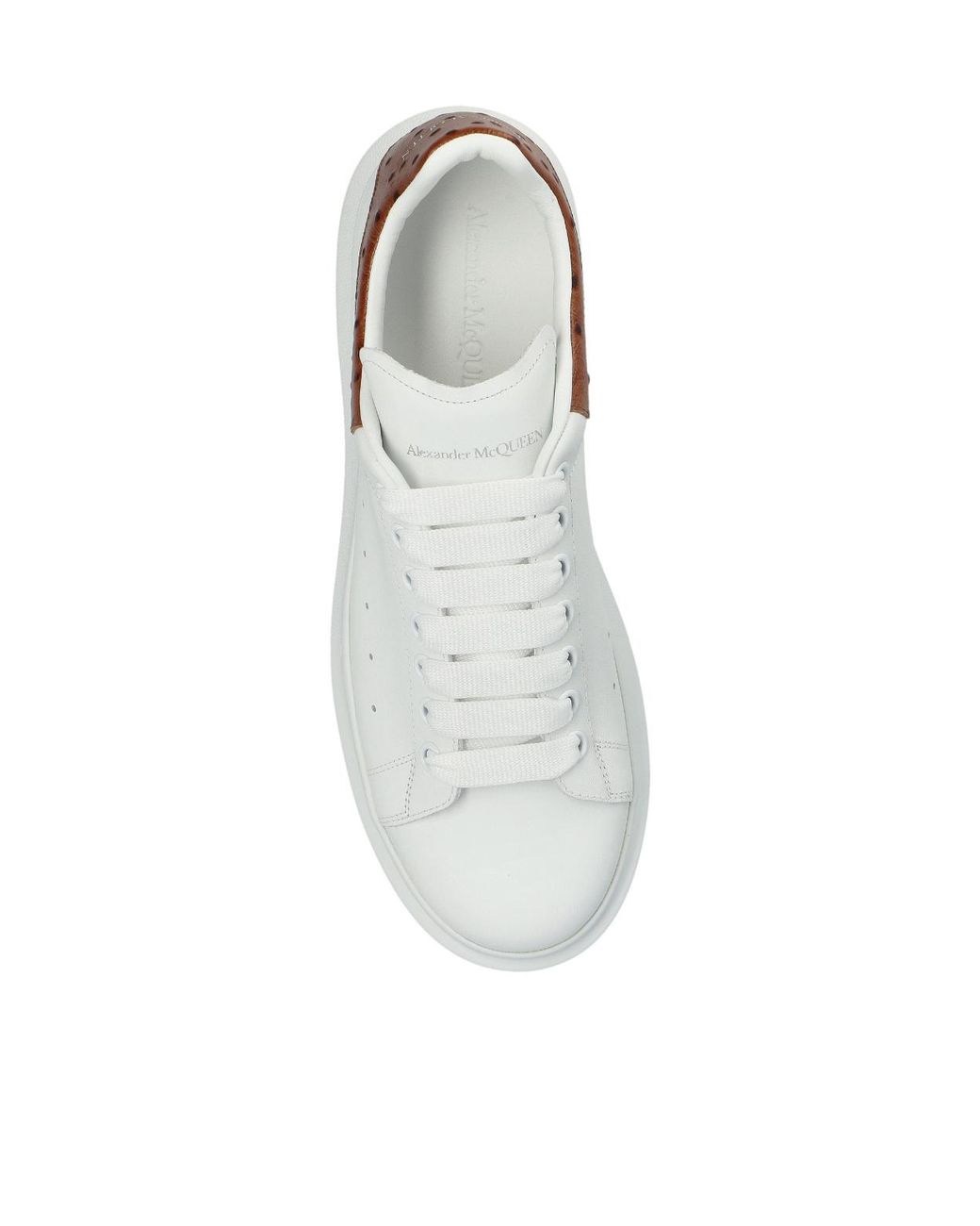 McQueen White Logo Heel Low-Top Sneakers for men
