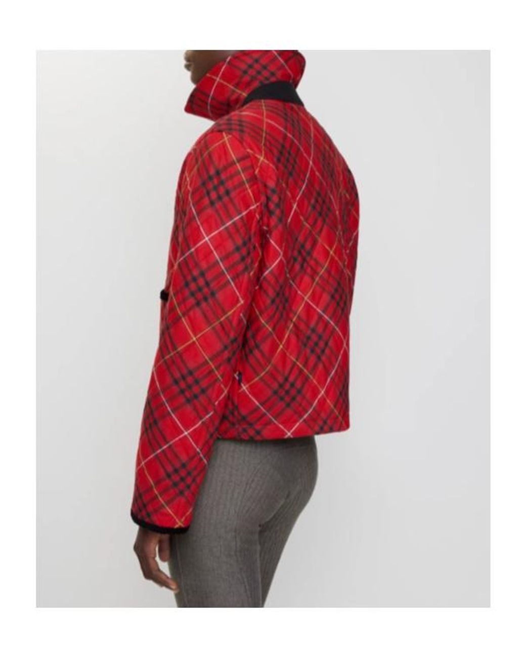 Burberry Red Quilted Cropped Jacket
