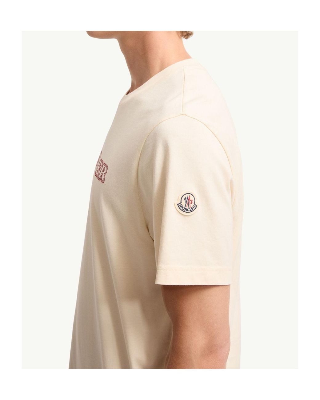 Moncler Natural Logo Print T-Shirt for men