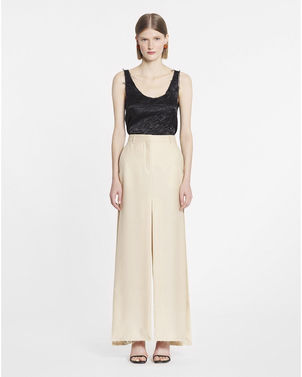 Lanvin White High Waist Slit Maxi Skirt