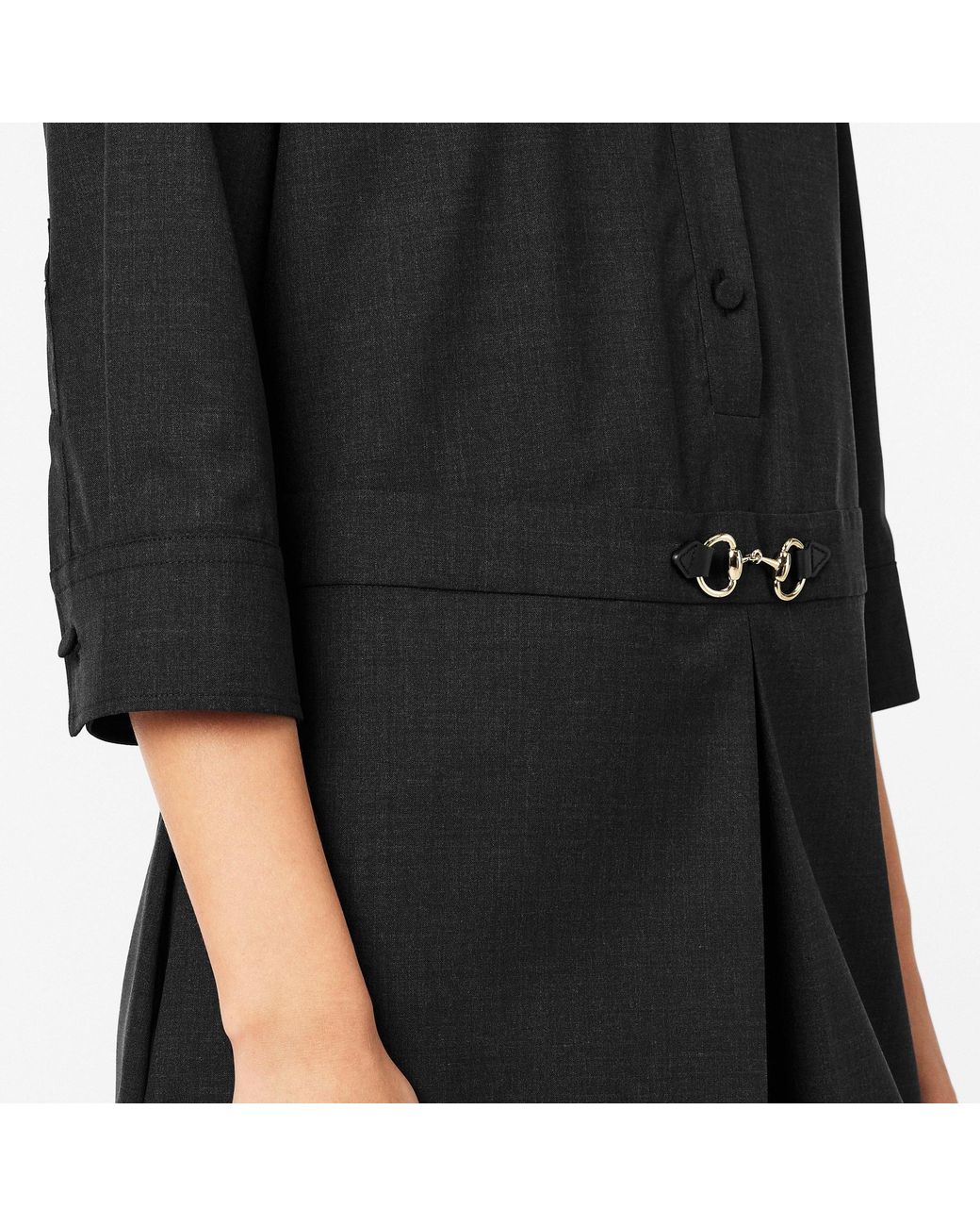 Gucci Gray Horsebit Shirt Dress